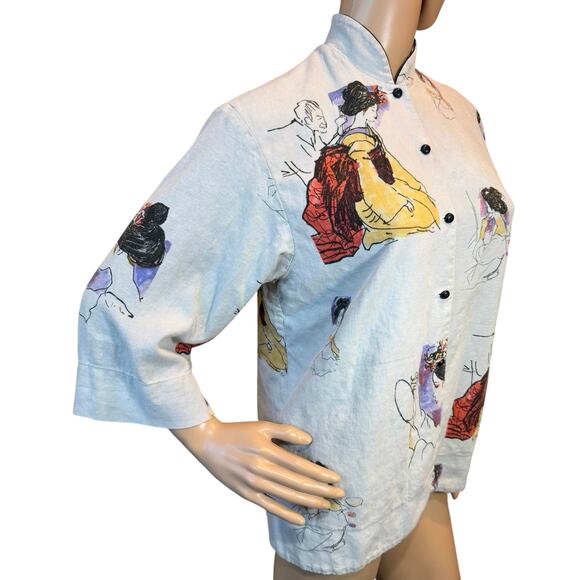 Rare VTG Breeze by Dorothy Schoelen Art-to-Wear Kimono Geisha Jacket SZ Small - Picture 6 of 15